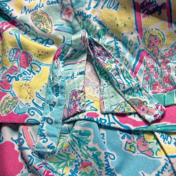 Lilly Pulitzer Shift Dress Sugar Rushin All Over Print Bow Details Cotton Lined - Picture 8 of 16